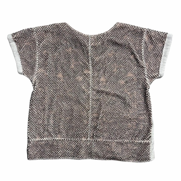yamamay Sweaters - Yamamay Gray & Pink Textured Short Sleeve Sweater